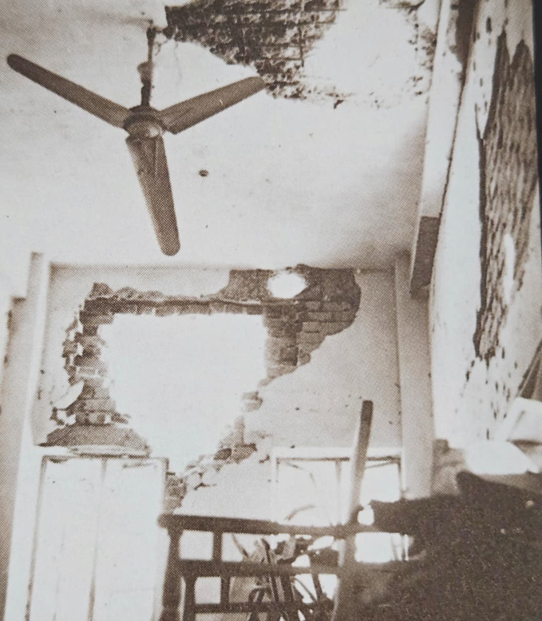 Devastated room in the Arts Building of Dhaka University