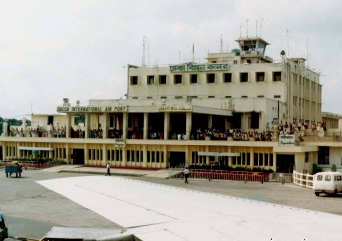 Tejgaon Airport, then known as Dacca International Airport. It served as the country's sole international airport until Hazrat Shahjalal International Airport was built in 1981.
